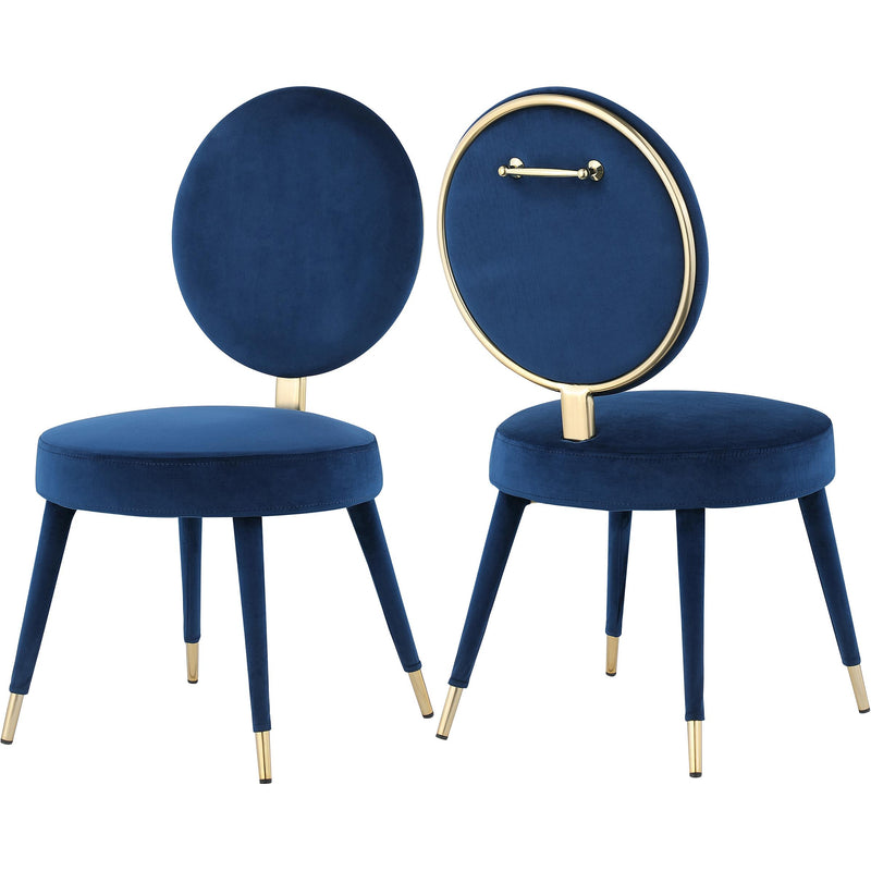 Meridian Brandy Navy Velvet Dining Chair IMAGE 1