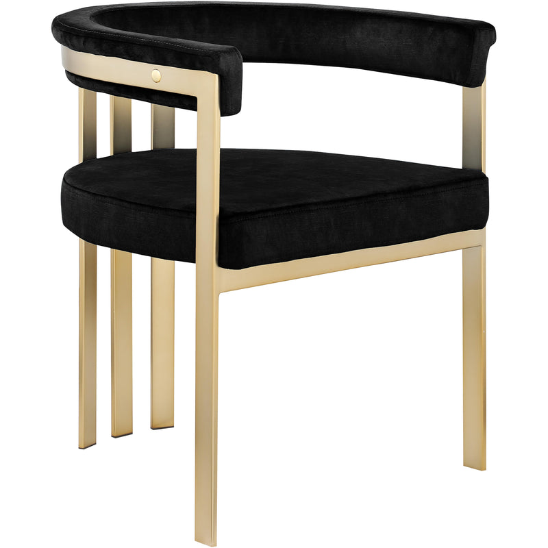 Meridian Marcello Black Velvet Dining Chair IMAGE 3