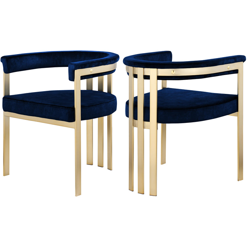 Meridian Marcello Navy Velvet Dining Chair IMAGE 1