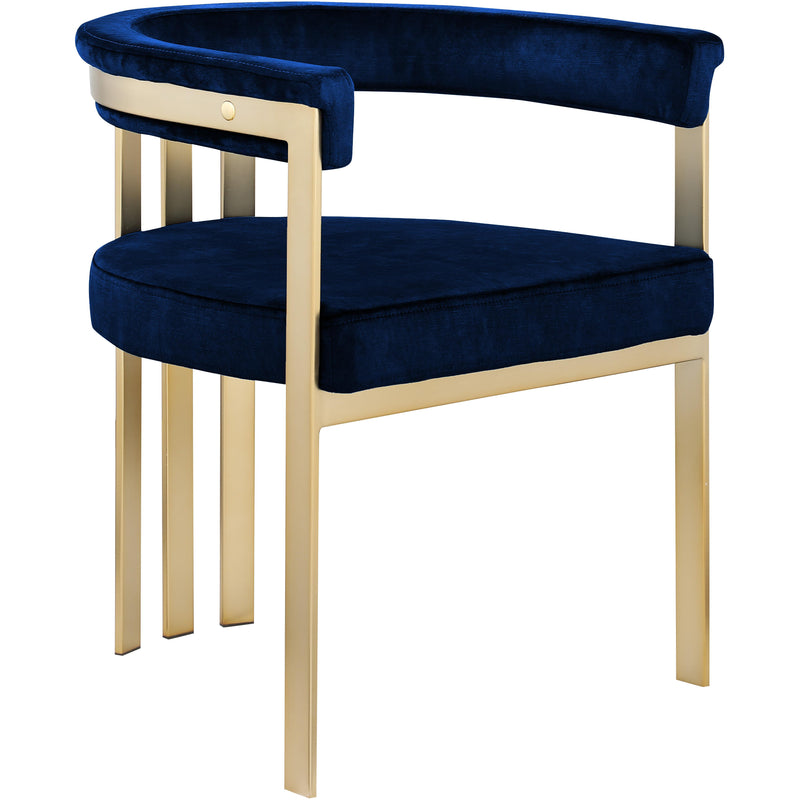 Meridian Marcello Navy Velvet Dining Chair IMAGE 3