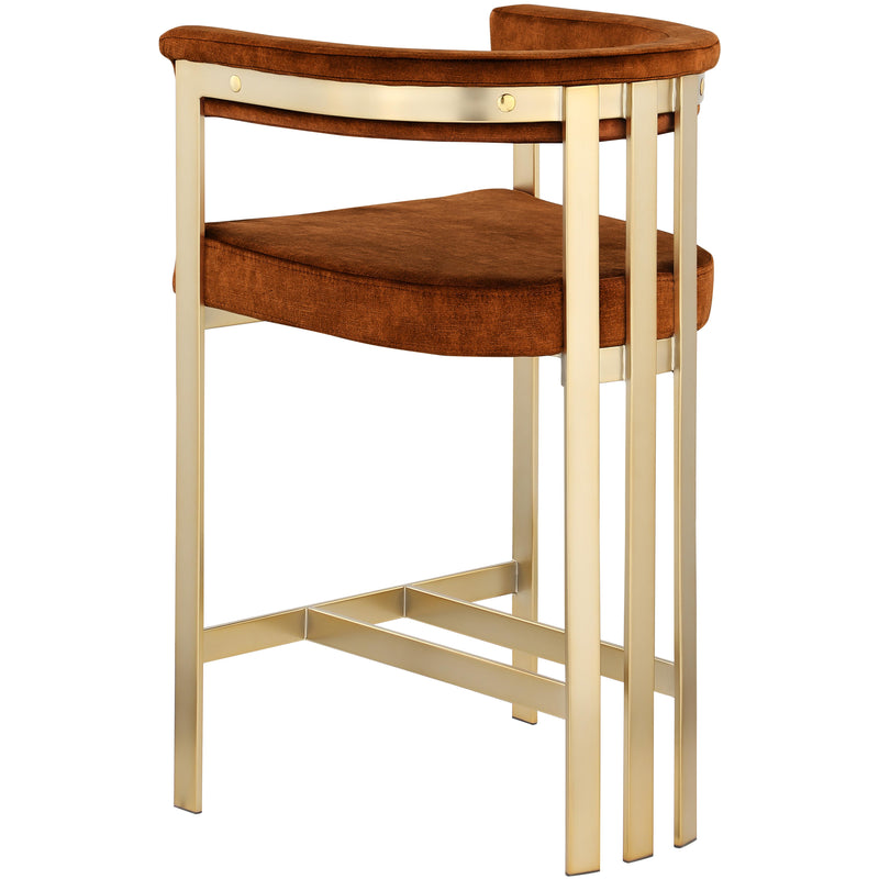 Meridian Marcello Cognac Velvet Counter Stool IMAGE 2