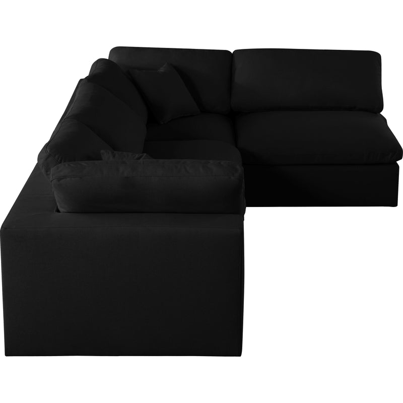 Meridian Serene Black Linen Textured Fabric Deluxe Comfort Modular Sectional IMAGE 10