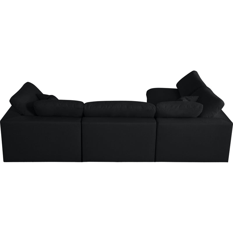 Meridian Serene Black Linen Textured Fabric Deluxe Comfort Modular Sectional IMAGE 7