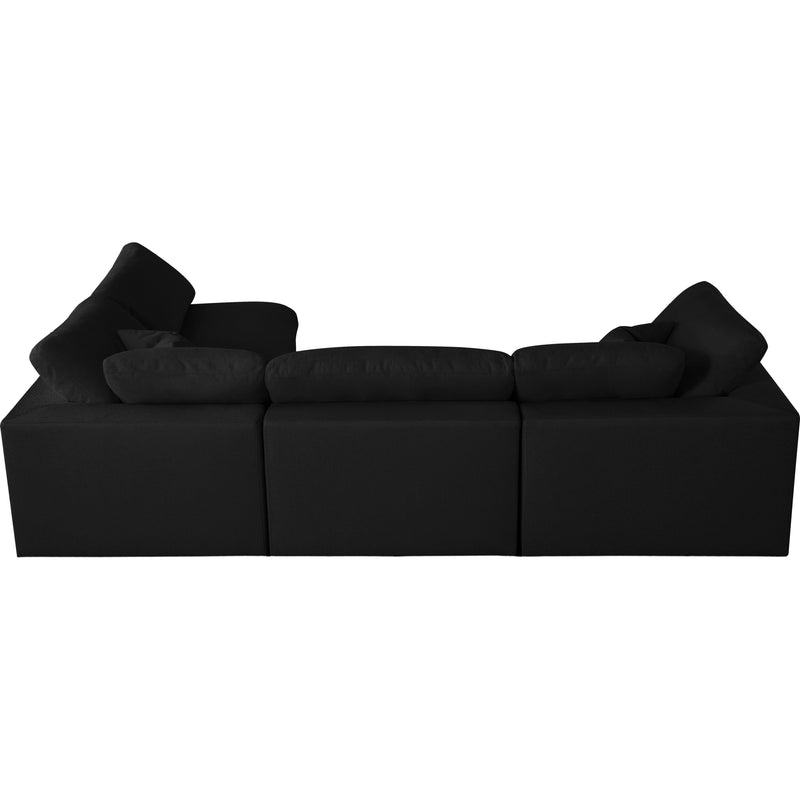 Meridian Serene Black Linen Textured Fabric Deluxe Comfort Modular Sectional IMAGE 8