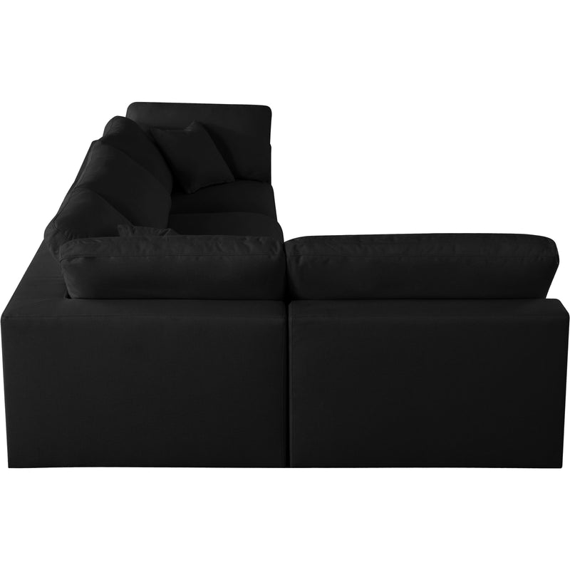 Meridian Serene Black Linen Textured Fabric Deluxe Comfort Modular Sectional IMAGE 9