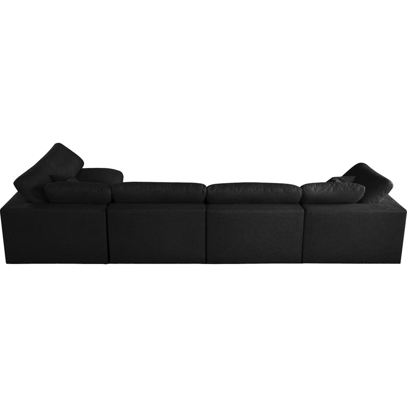 Meridian Serene Black Linen Textured Fabric Deluxe Comfort Modular Sectional IMAGE 8