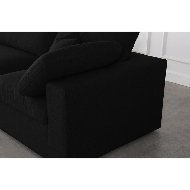 Meridian Serene Black Linen Textured Fabric Deluxe Comfort Modular Sectional IMAGE 6