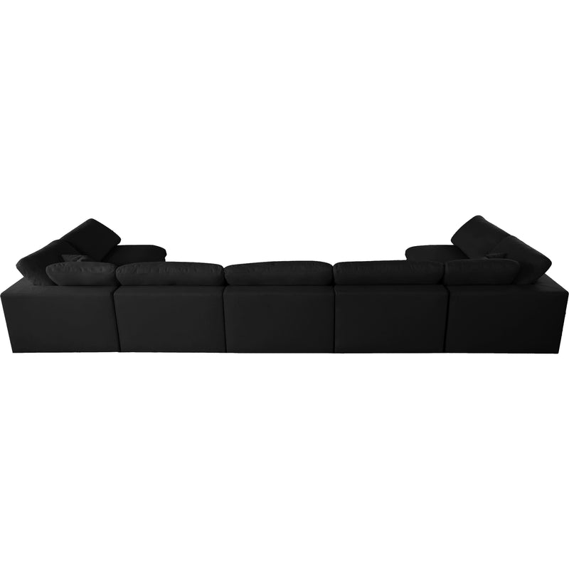 Meridian Serene Black Linen Textured Fabric Deluxe Comfort Modular Sectional IMAGE 4