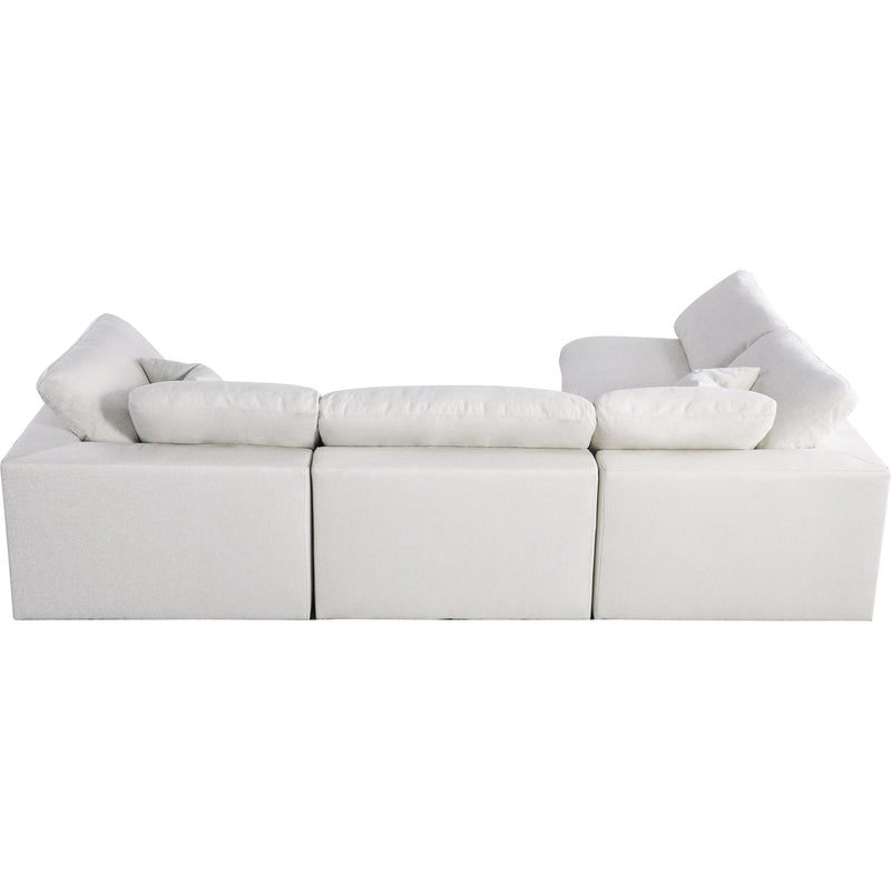 Meridian Serene Cream Linen Textured Fabric Deluxe Comfort Modular Sectional IMAGE 7