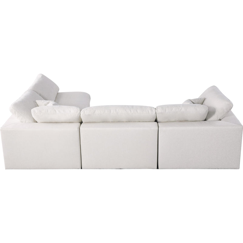 Meridian Serene Cream Linen Textured Fabric Deluxe Comfort Modular Sectional IMAGE 8