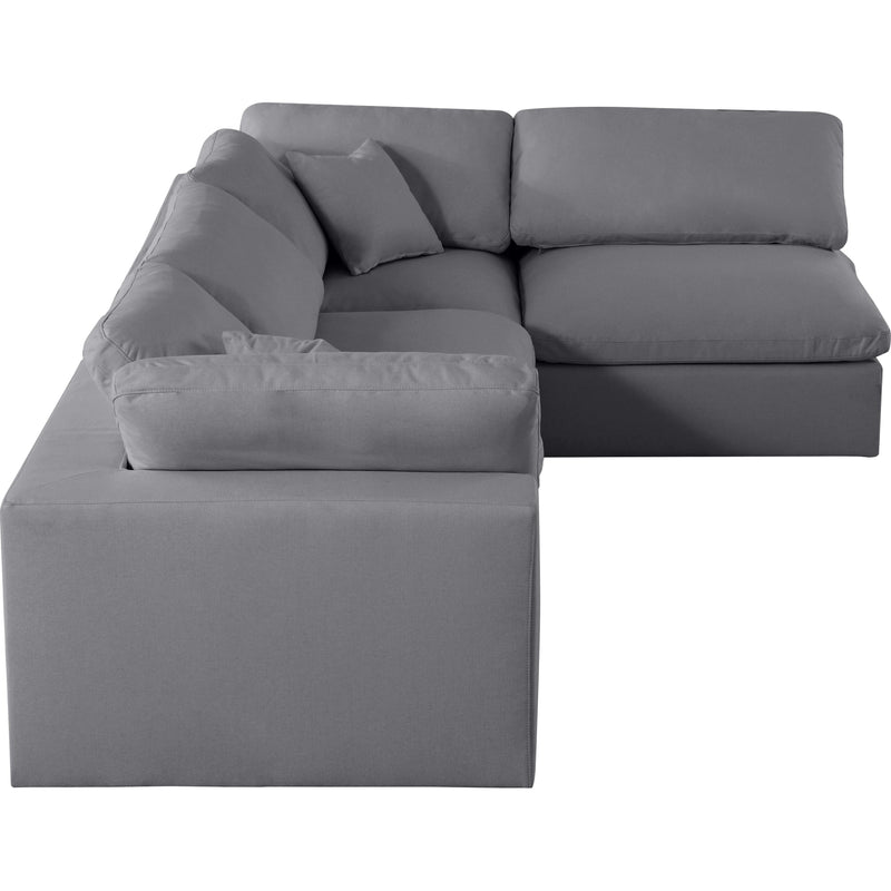 Meridian Serene Grey Linen Textured Fabric Deluxe Comfort Modular Sectional IMAGE 10