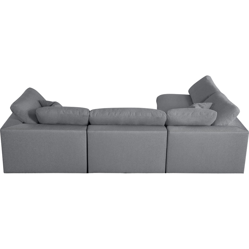 Meridian Serene Grey Linen Textured Fabric Deluxe Comfort Modular Sectional IMAGE 7