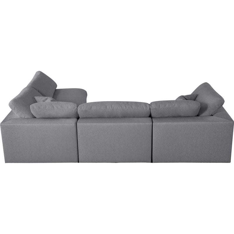 Meridian Serene Grey Linen Textured Fabric Deluxe Comfort Modular Sectional IMAGE 8