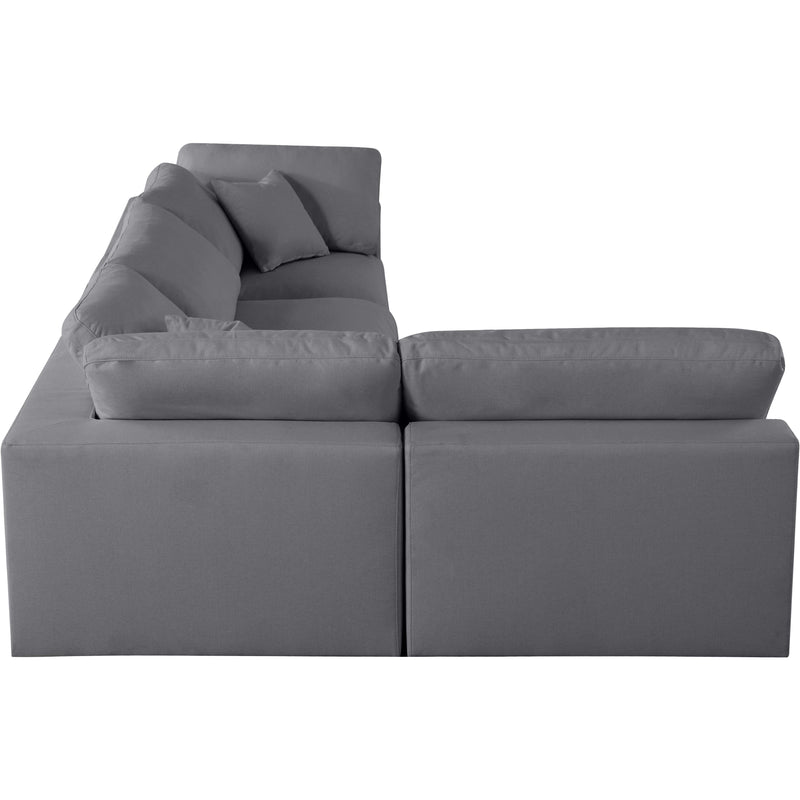 Meridian Serene Grey Linen Textured Fabric Deluxe Comfort Modular Sectional IMAGE 9