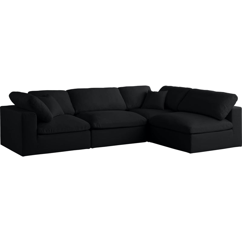 Meridian Plush Black Velvet Standard Comfort Modular Sectional IMAGE 1