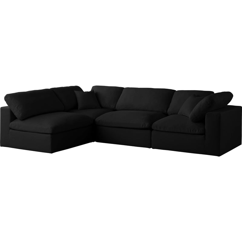 Meridian Plush Black Velvet Standard Comfort Modular Sectional IMAGE 2