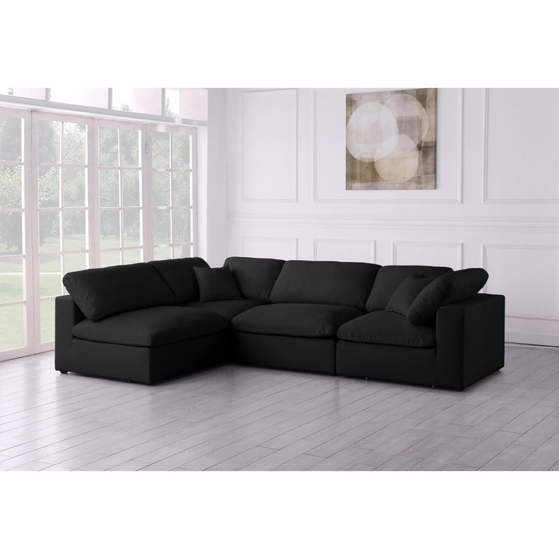 Meridian Plush Black Velvet Standard Comfort Modular Sectional IMAGE 3