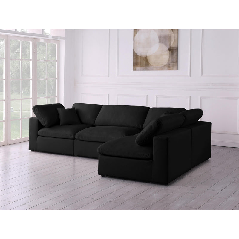 Meridian Plush Black Velvet Standard Comfort Modular Sectional IMAGE 4