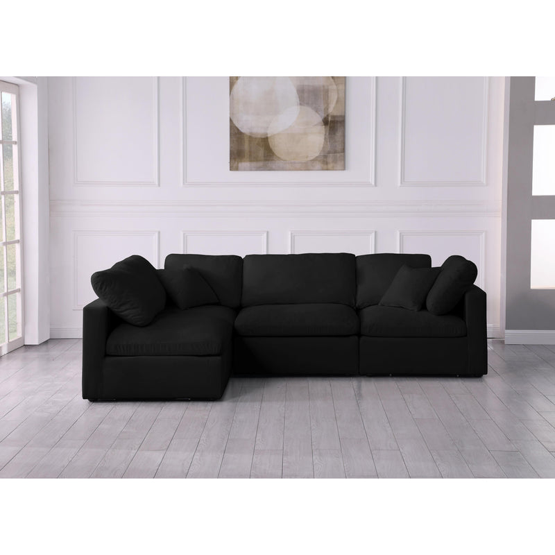 Meridian Plush Black Velvet Standard Comfort Modular Sectional IMAGE 5