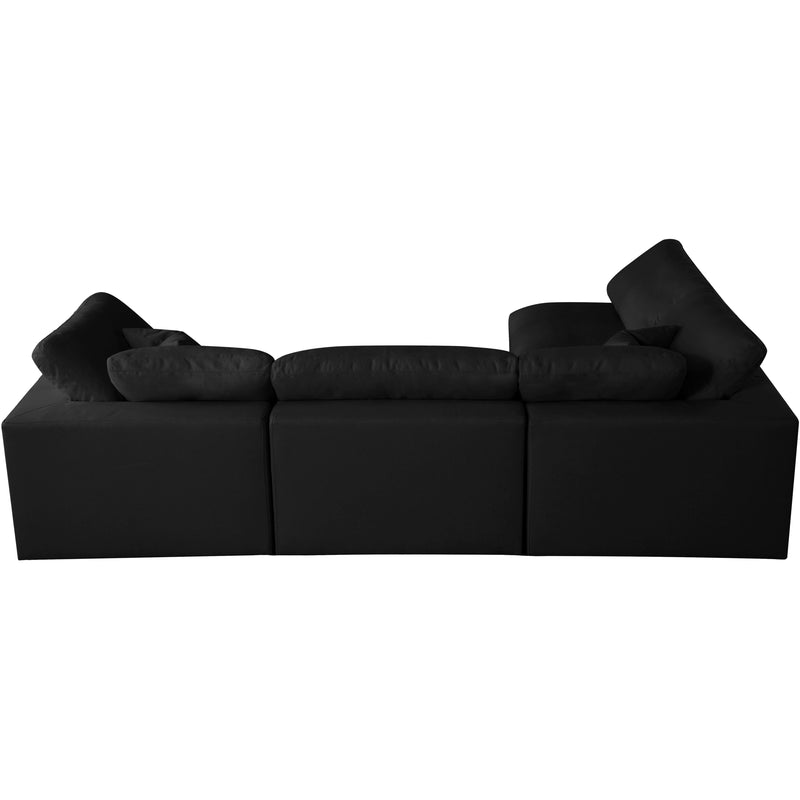 Meridian Plush Black Velvet Standard Comfort Modular Sectional IMAGE 6