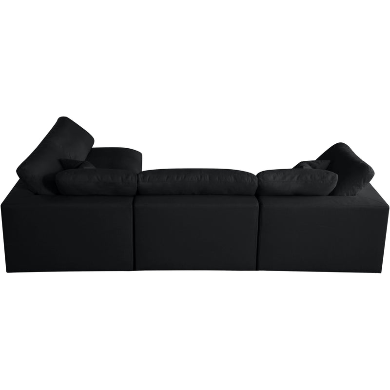 Meridian Plush Black Velvet Standard Comfort Modular Sectional IMAGE 7