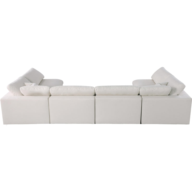 Meridian Plush Cream Velvet Standard Comfort Modular Sectional IMAGE 4