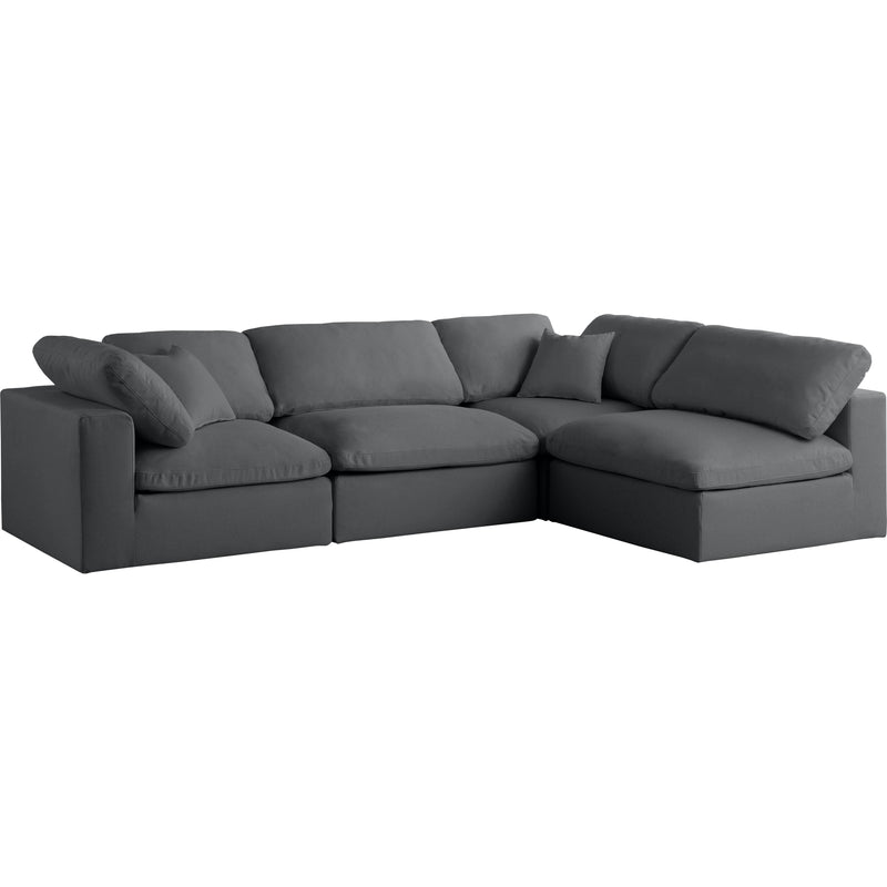 Meridian Plush Grey Velvet Standard Comfort Modular Sectional IMAGE 1