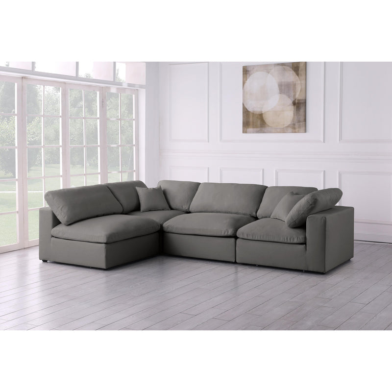 Meridian Plush Grey Velvet Standard Comfort Modular Sectional IMAGE 3