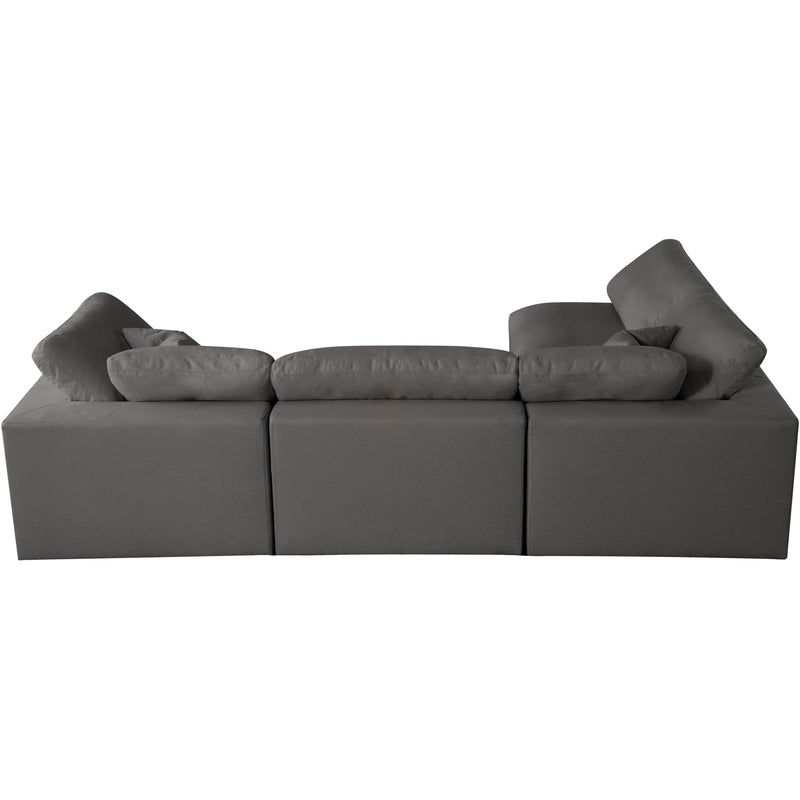 Meridian Plush Grey Velvet Standard Comfort Modular Sectional IMAGE 6