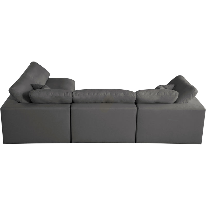 Meridian Plush Grey Velvet Standard Comfort Modular Sectional IMAGE 7