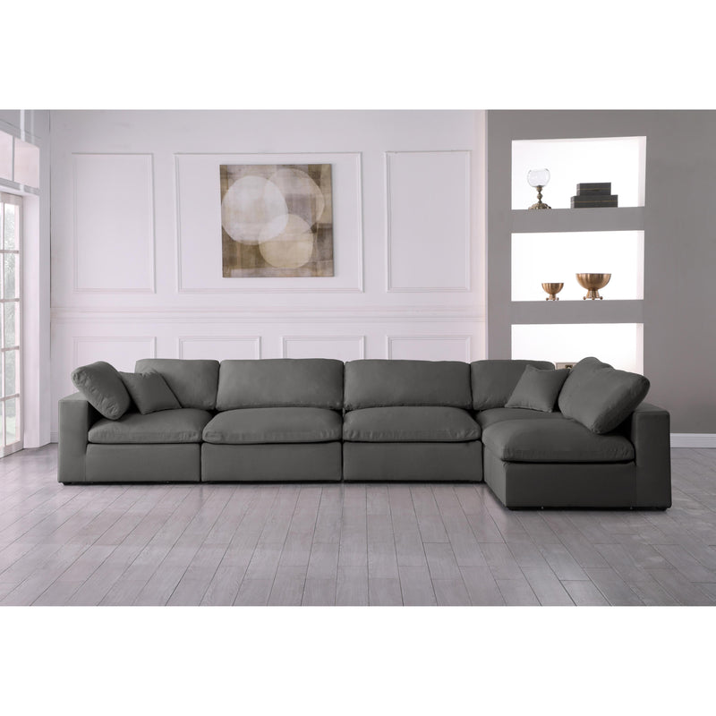 Meridian Plush Grey Velvet Standard Comfort Modular Sectional IMAGE 5