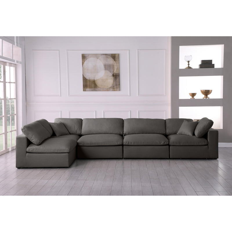 Meridian Plush Grey Velvet Standard Comfort Modular Sectional IMAGE 6