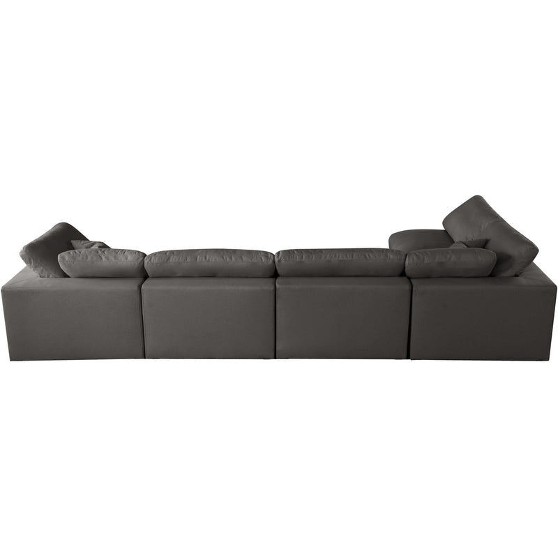 Meridian Plush Grey Velvet Standard Comfort Modular Sectional IMAGE 7