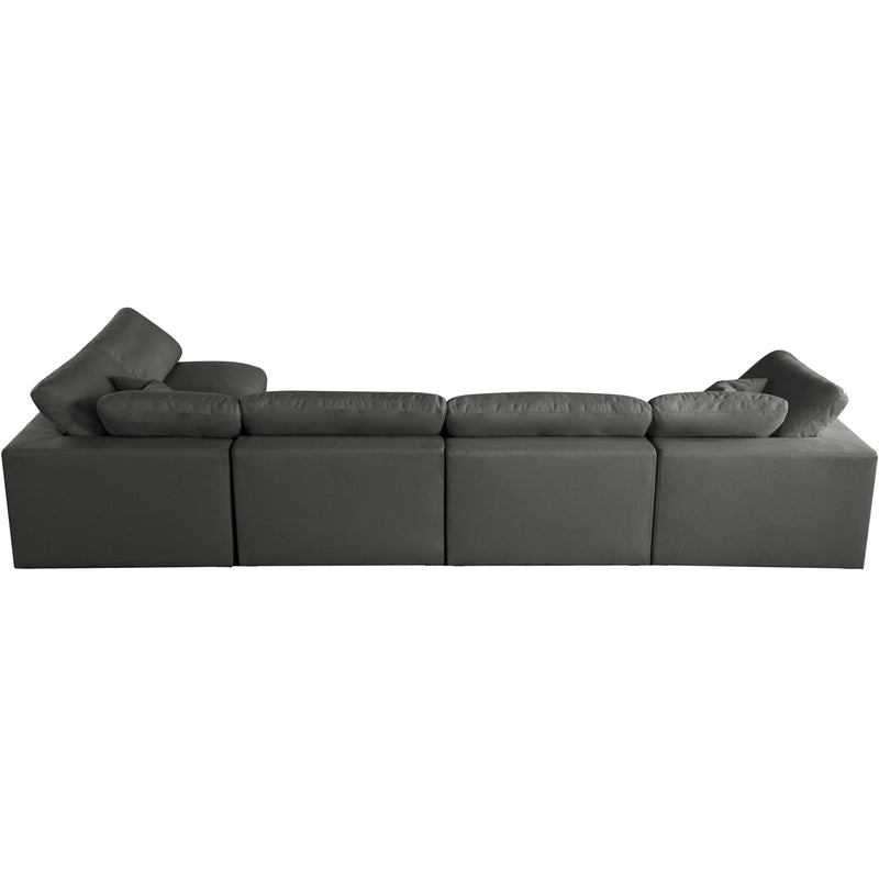 Meridian Plush Grey Velvet Standard Comfort Modular Sectional IMAGE 8