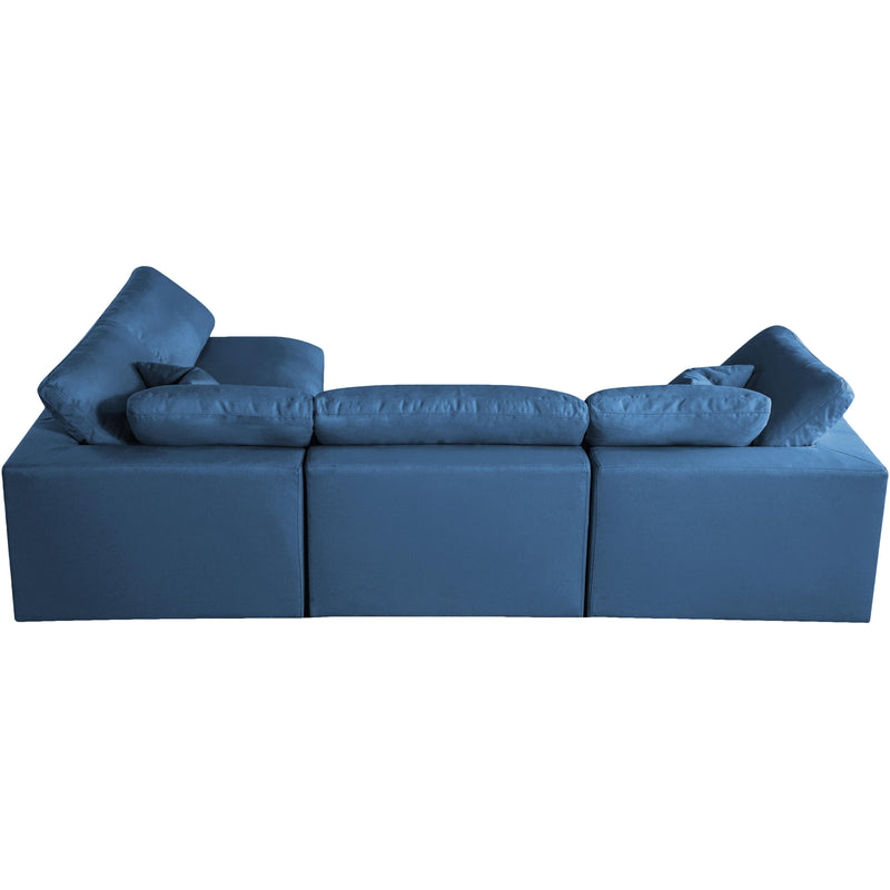 Meridian Plush Navy Velvet Standard Comfort Modular Sectional IMAGE 6