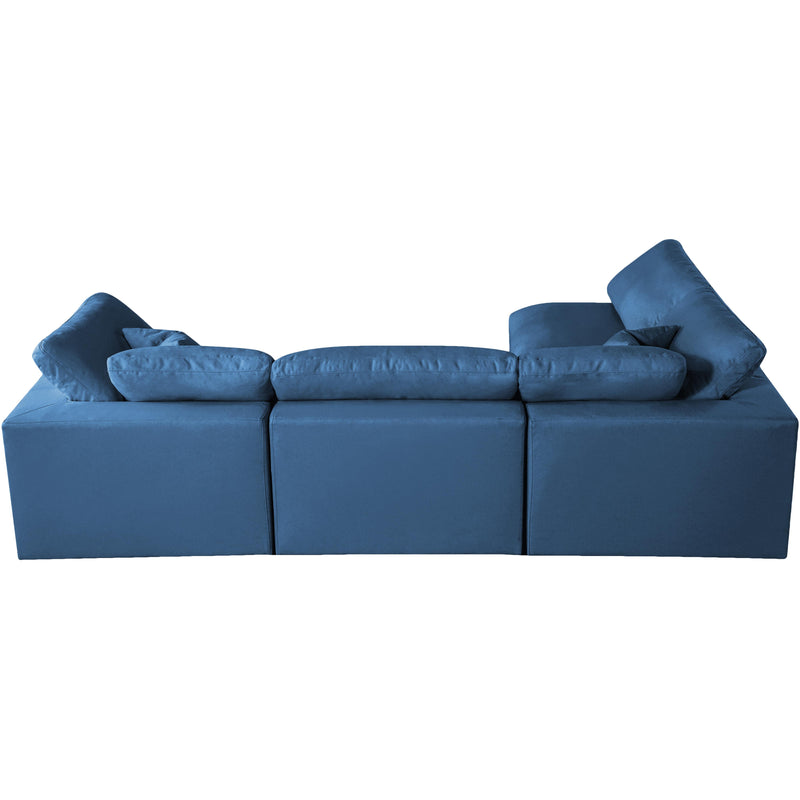 Meridian Plush Navy Velvet Standard Comfort Modular Sectional IMAGE 7