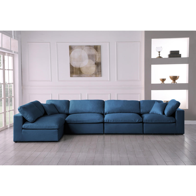 Meridian Plush Navy Velvet Standard Comfort Modular Sectional IMAGE 6