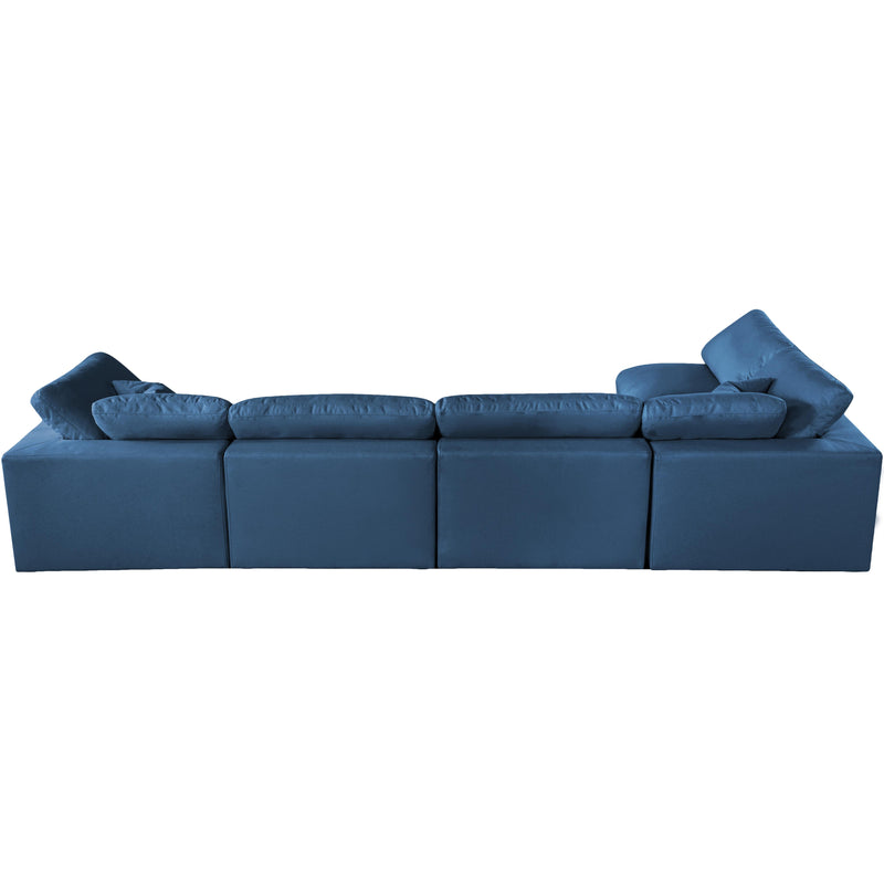 Meridian Plush Navy Velvet Standard Comfort Modular Sectional IMAGE 7