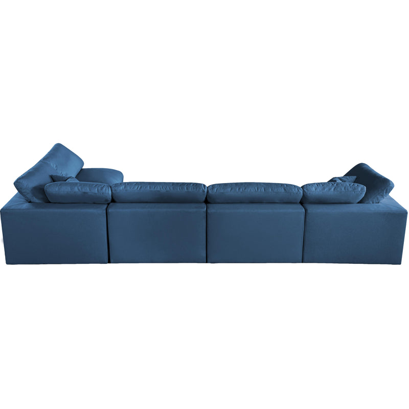 Meridian Plush Navy Velvet Standard Comfort Modular Sectional IMAGE 8