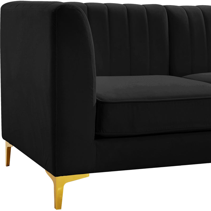 Meridian Alina Black Velvet Corner Chair IMAGE 11