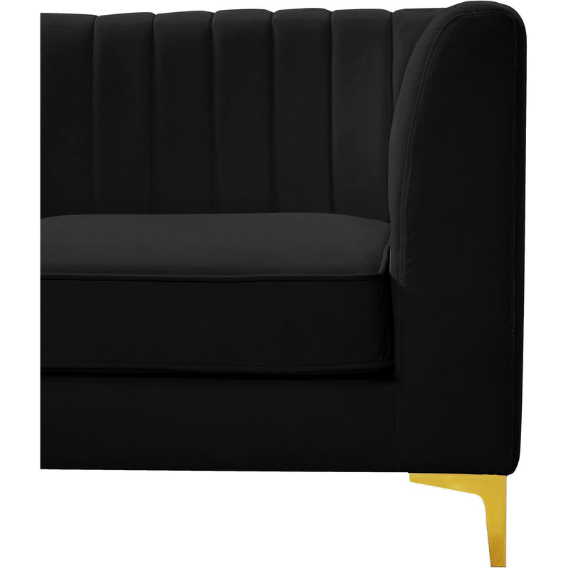 Meridian Alina Black Velvet Corner Chair IMAGE 12