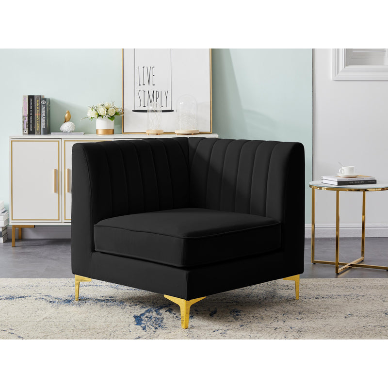 Meridian Alina Black Velvet Corner Chair IMAGE 15