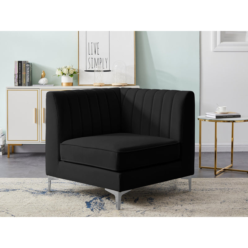 Meridian Alina Black Velvet Corner Chair IMAGE 16