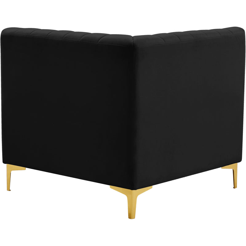 Meridian Alina Black Velvet Corner Chair IMAGE 3