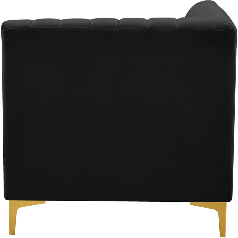 Meridian Alina Black Velvet Corner Chair IMAGE 6