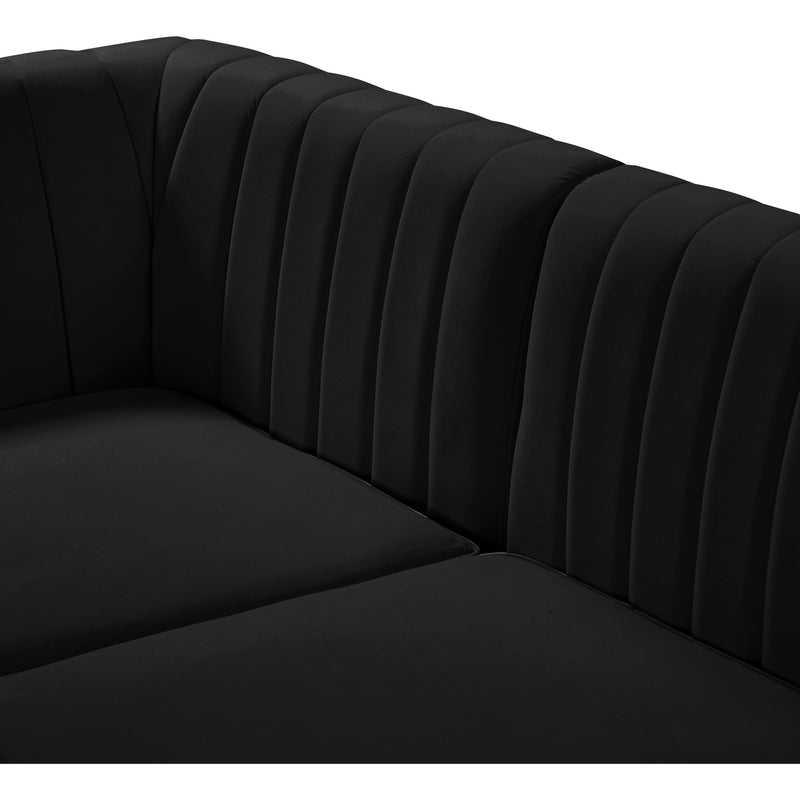 Meridian Alina Black Velvet Modular Sectional IMAGE 12