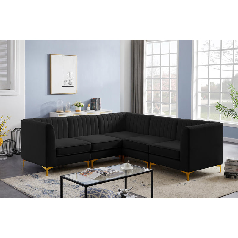 Meridian Alina Black Velvet Modular Sectional IMAGE 15