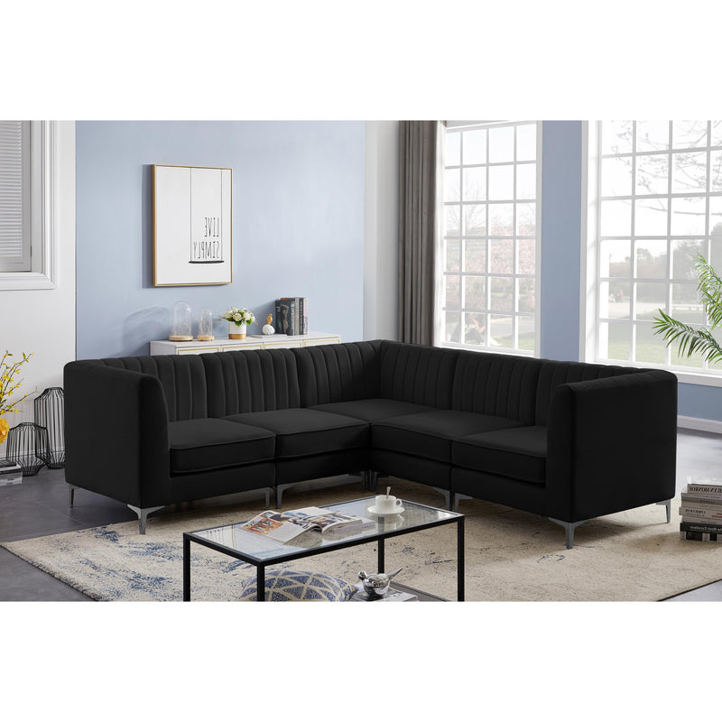 Meridian Alina Black Velvet Modular Sectional IMAGE 16