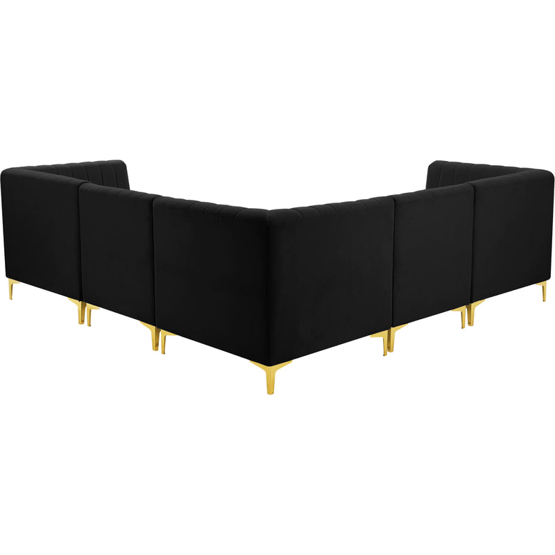 Meridian Alina Black Velvet Modular Sectional IMAGE 3