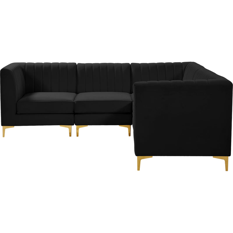 Meridian Alina Black Velvet Modular Sectional IMAGE 5